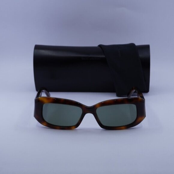 Saint Laurent SL418 002 Rectangle Sunglasses - Havana/Green main image 10